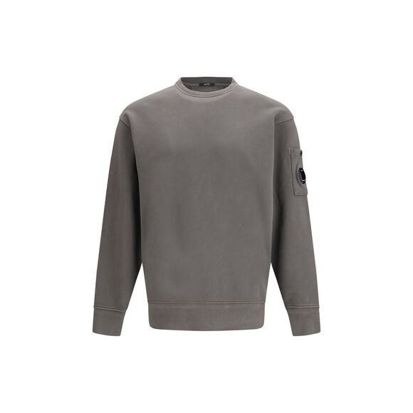 C.P. Company Men Diagonal Raised Fleece Crewneck Lens Sweatshirt